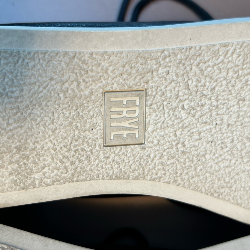 Frye Lena Low Lace Sneakers Leather Black Women’s Size 10M Shoes - Picture 10 of 10